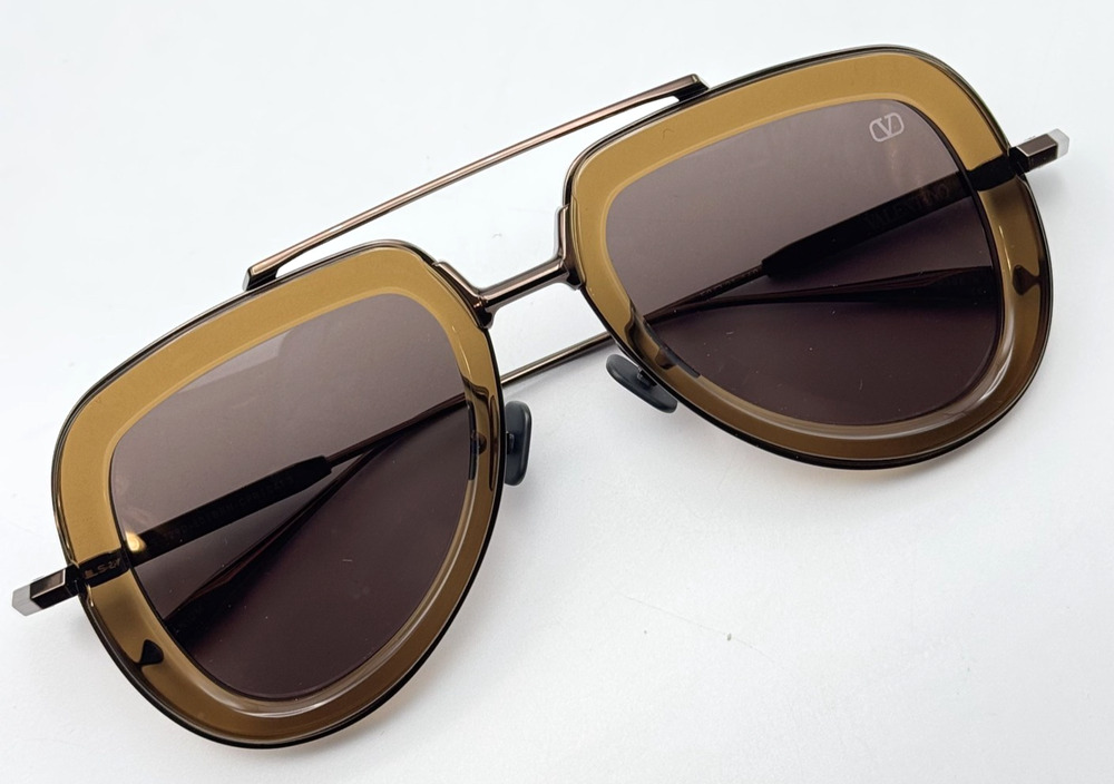 Valentino Sunglasses V-LSTORY VLS-129D Brown Aviator Frame Brown Lens 50-21-140